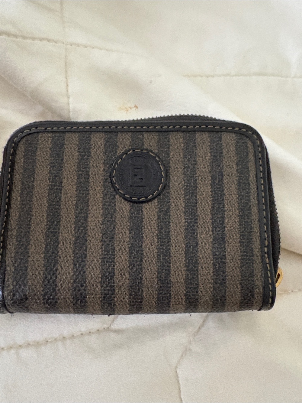 Fendi Black Wallet with Gold Accent